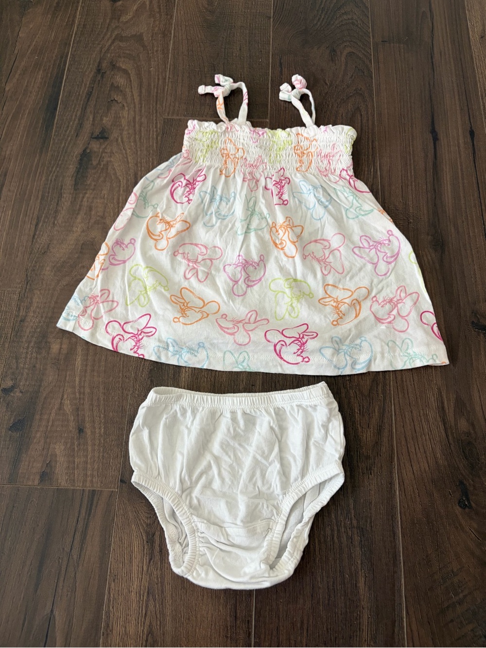 BabyGAP Disney Minnie Mouse Sundress with Multicolor Pastel and White Bloomers